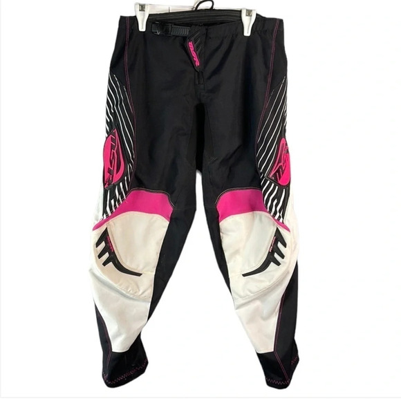 MSR STARLET Motocross Women’s Riding Pants MX Black Pink White Size 8 - Picture 2 of 11